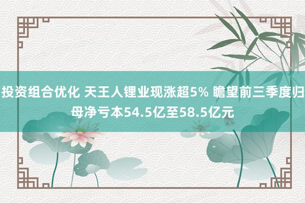 投资组合优化 天王人锂业现涨超5% 瞻望前三季度归母净亏本54.5亿至58.5亿元