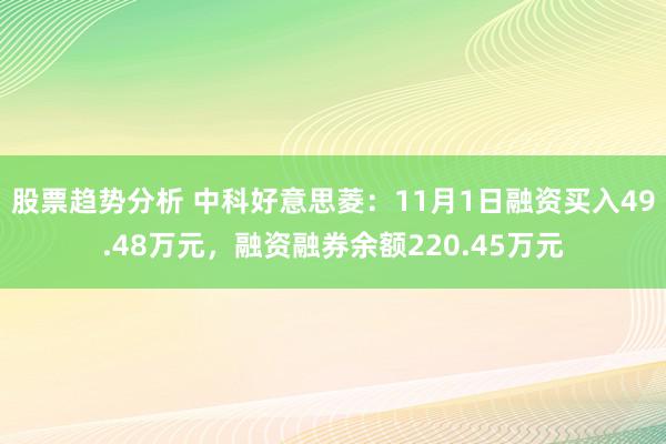 股票趋势分析 中科好意思菱：11月1日融资买入49.48万元，融资融券余额220.45万元