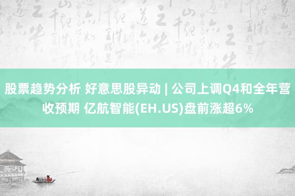 股票趋势分析 好意思股异动 | 公司上调Q4和全年营收预期 亿航智能(EH.US)盘前涨超6%