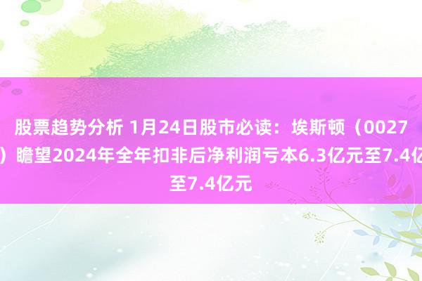 股票趋势分析 1月24日股市必读：埃斯顿（002747）瞻望2024年全年扣非后净利润亏本6.3亿元至7.4亿元