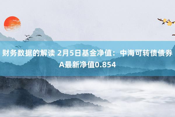 财务数据的解读 2月5日基金净值：中海可转债债券A最新净值0.854