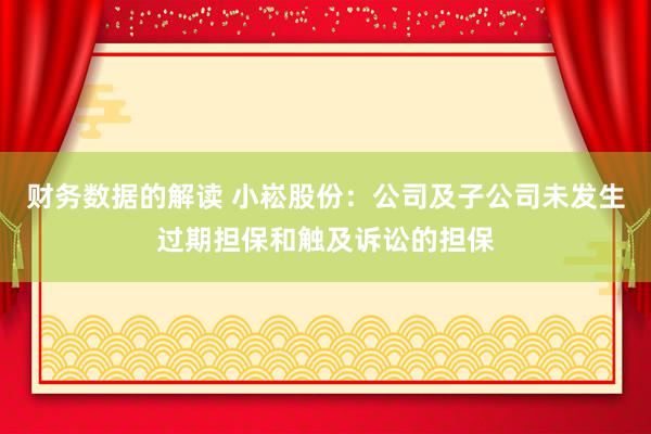 财务数据的解读 小崧股份：公司及子公司未发生过期担保和触及诉讼的担保