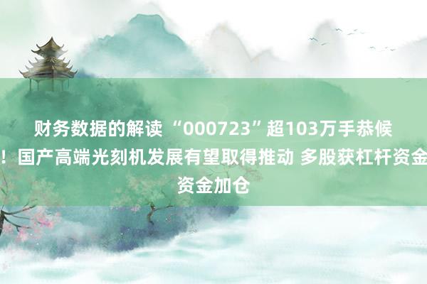 财务数据的解读 “000723”超103万手恭候进场！国产高端光刻机发展有望取得推动 多股获杠杆资金加仓